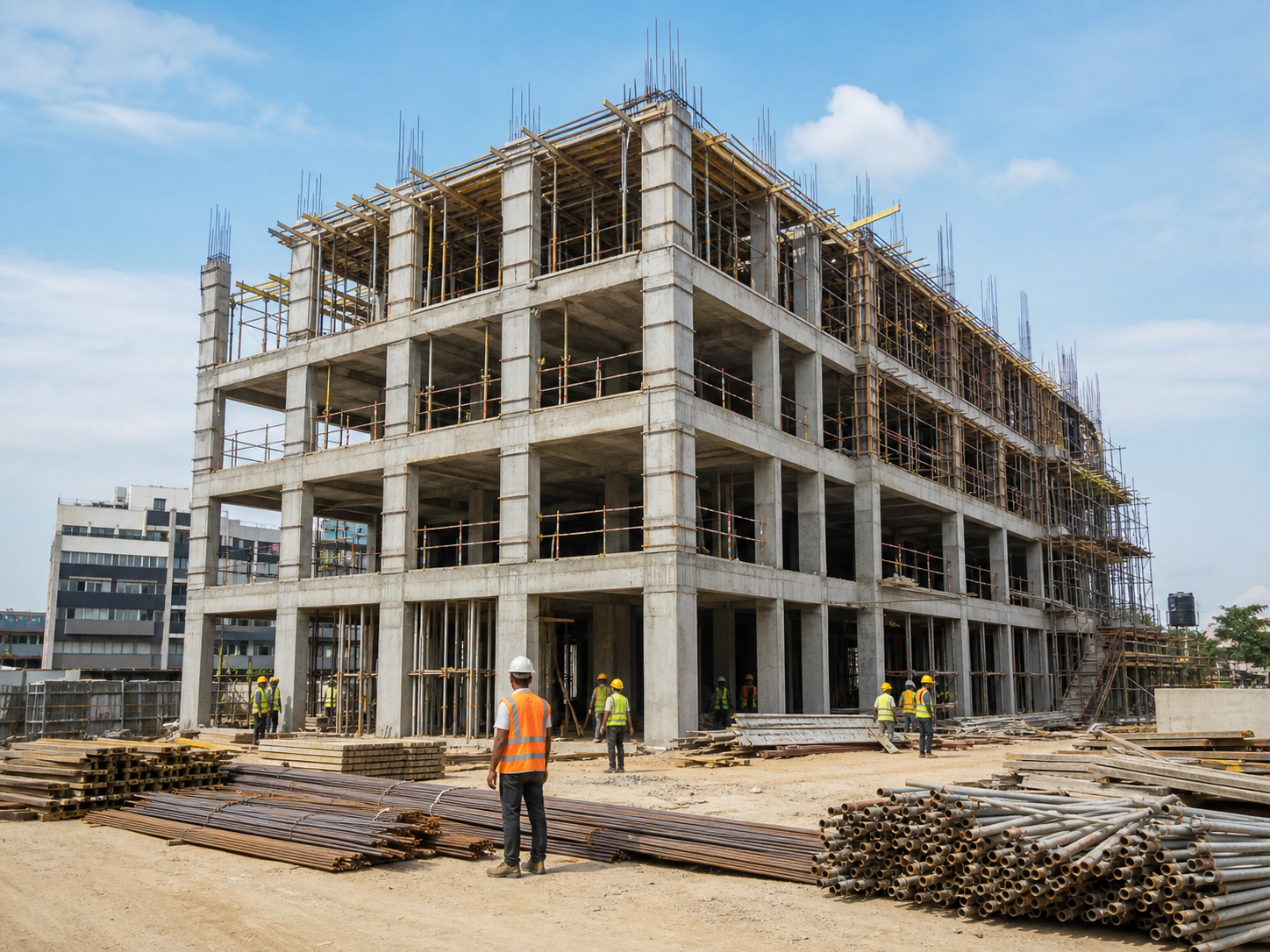 Commercial office building under construction